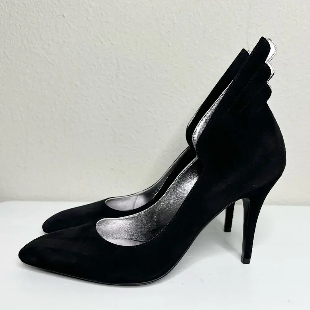 HERMES Victoire 90 Pumps Black Suede Heels Size 37 - Picture 4 of 11